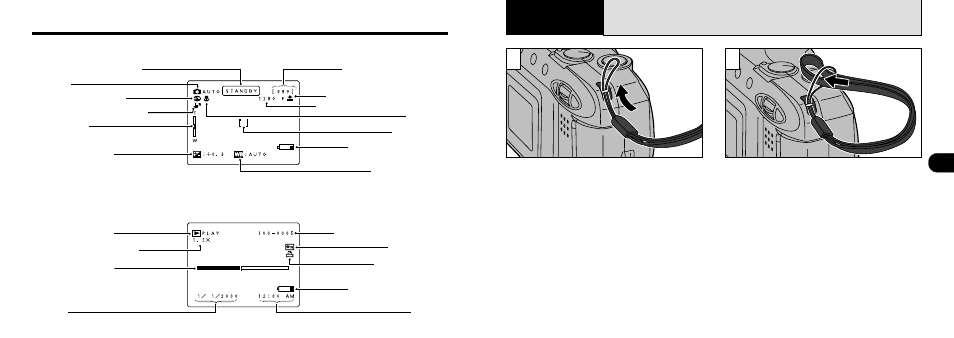 1 getting ready, Attaching the strap, P.11) | Nomenclature | FujiFilm 1400 User Manual | Page 6 / 45