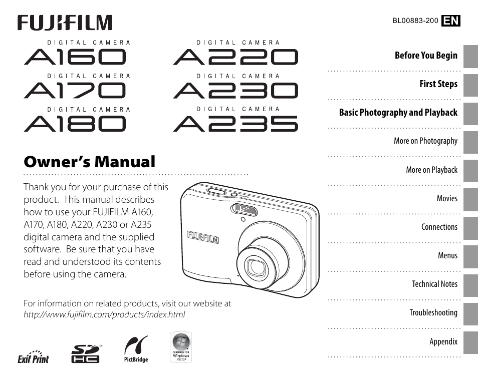 FujiFilm FinePix A235 User Manual | 102 pages