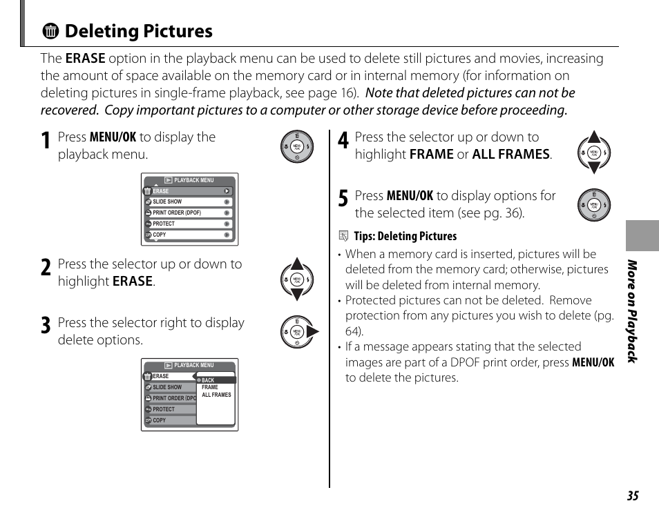 A deleting pictures | FujiFilm FinePix A235 User Manual | Page 41 / 102