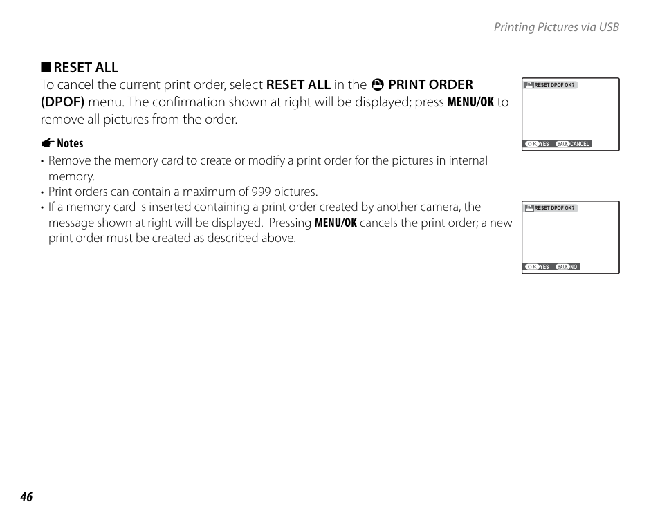 Printing pictures via usb | FujiFilm FinePix A235 User Manual | Page 52 / 102