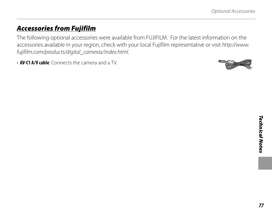 Accessories from fujifilm | FujiFilm FinePix A235 User Manual | Page 83 / 102