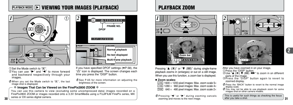 Playback zoom, 3 viewing your images (playback) | FujiFilm 2800 Zoom User Manual | Page 16 / 49