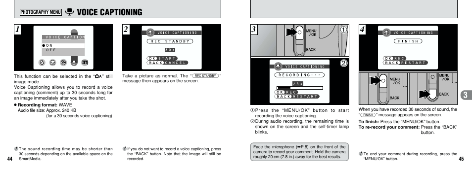 21 7 voice captioning | FujiFilm 2800 Zoom User Manual | Page 23 / 49