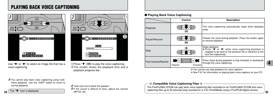 Playing back voice captioning | FujiFilm 2800 Zoom User Manual | Page 28 / 49