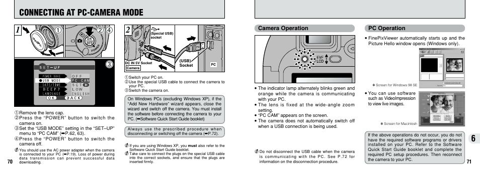 Connecting at pc-camera mode | FujiFilm 2800 Zoom User Manual | Page 36 / 49