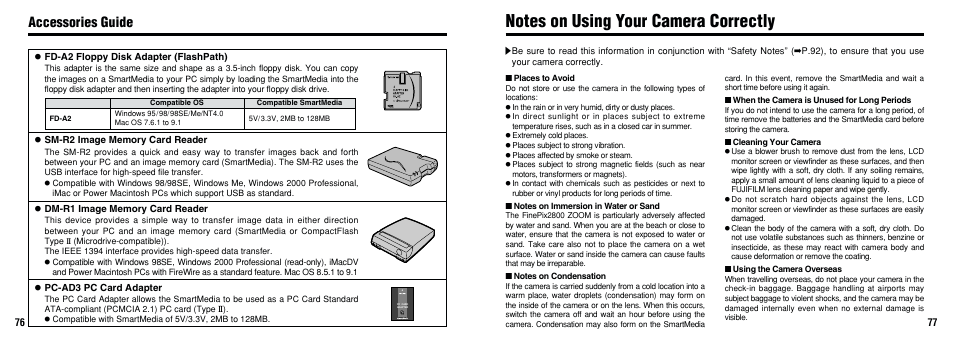 Accessories guide | FujiFilm 2800 Zoom User Manual | Page 39 / 49