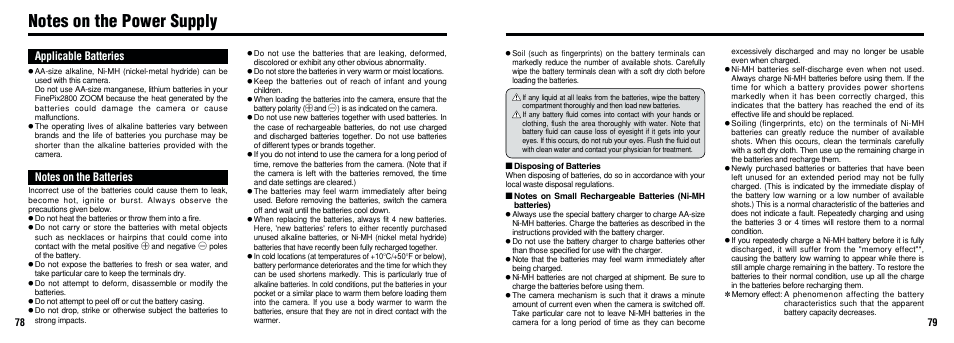 Applicable batteries | FujiFilm 2800 Zoom User Manual | Page 40 / 49