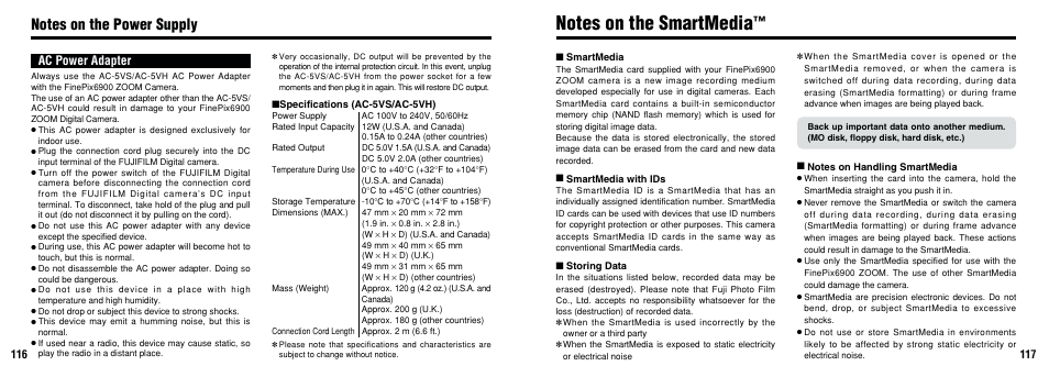 Ac power adapter | FujiFilm 6900 User Manual | Page 59 / 67