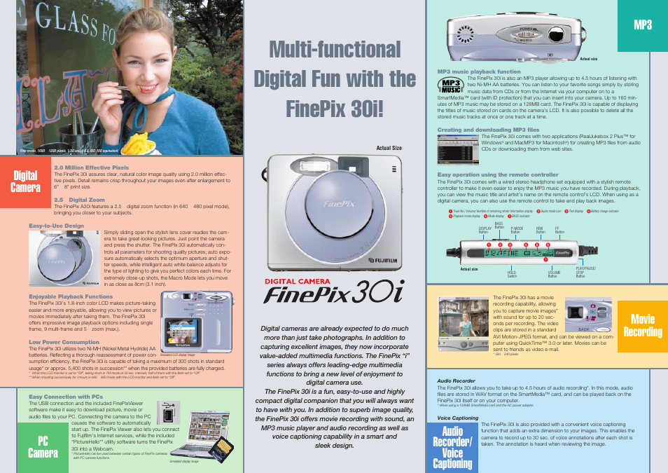 Multi-functional digital fun with the finepix 30i | FujiFilm FinePix 30i User Manual | Page 3 / 3