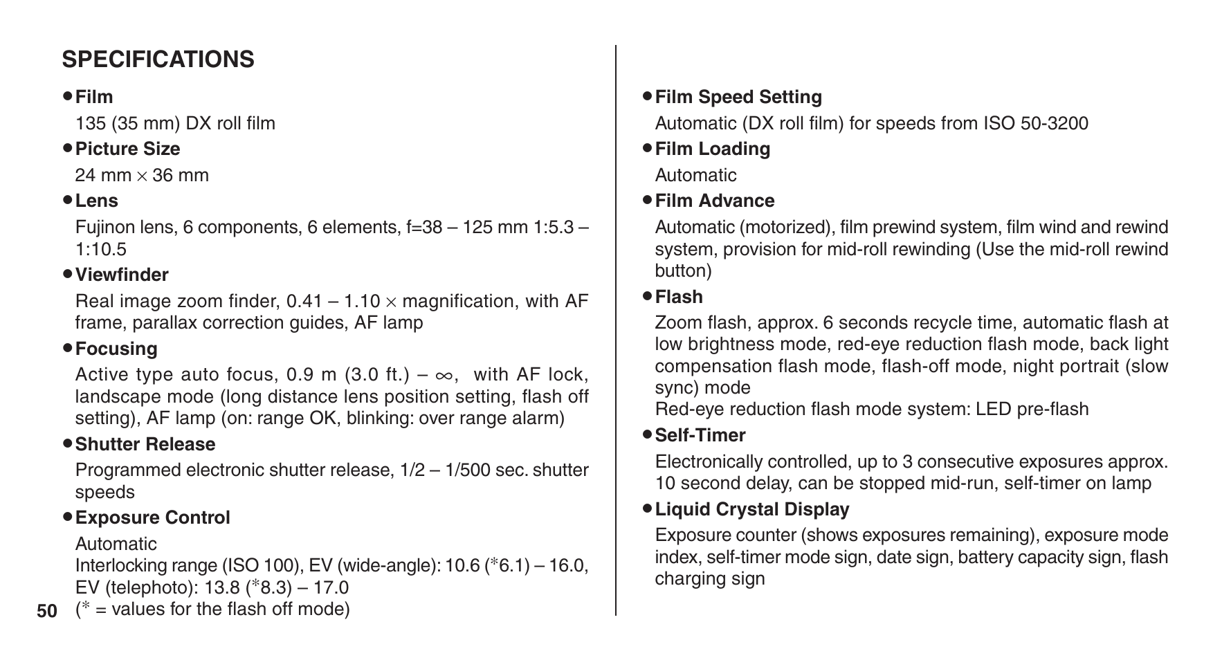 FujiFilm 38-125mm User Manual | Page 50 / 60