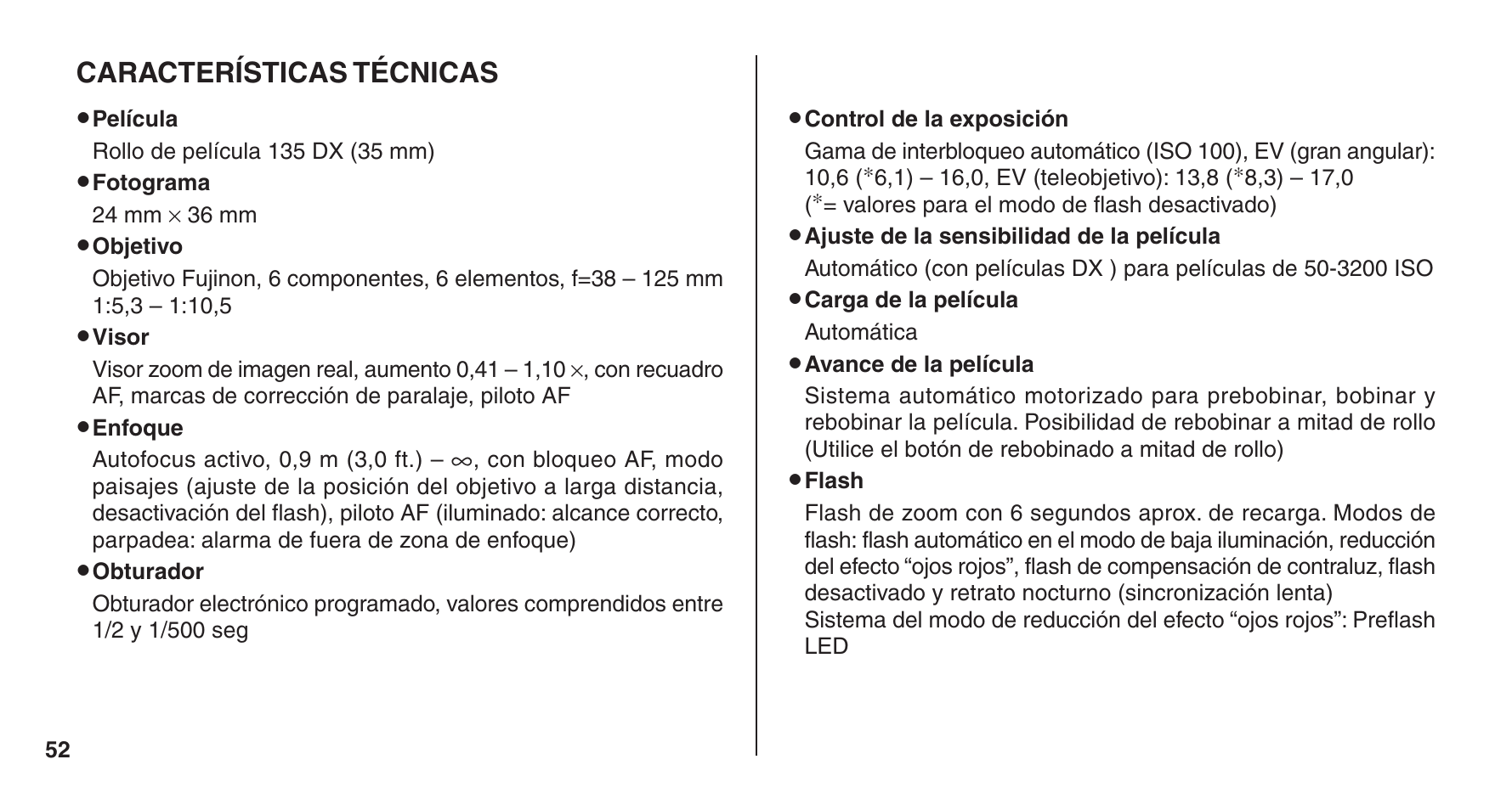 FujiFilm 38-125mm User Manual | Page 52 / 60