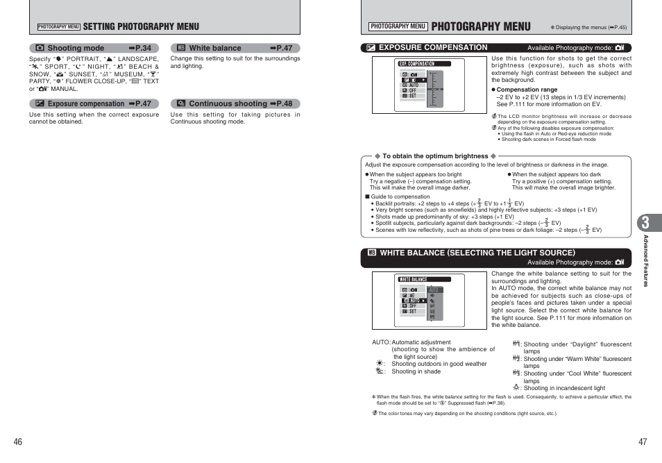 Photography menu, Setting photography menu | FujiFilm A470 User Manual | Page 24 / 61