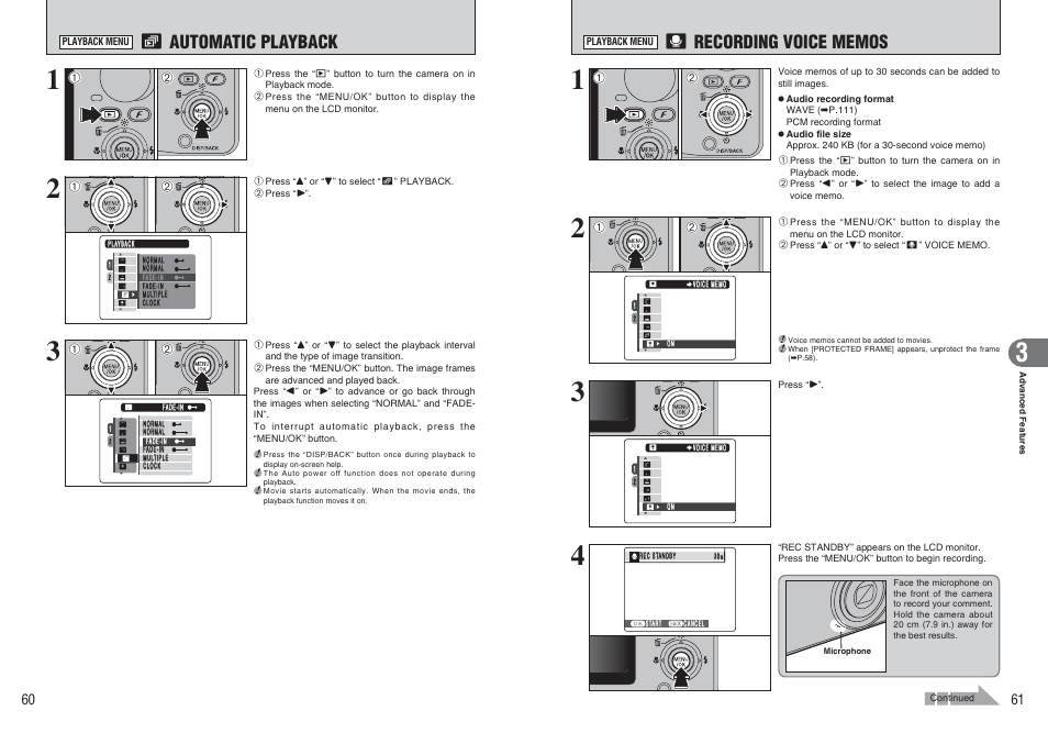 Automatic playback | FujiFilm A470 User Manual | Page 31 / 61