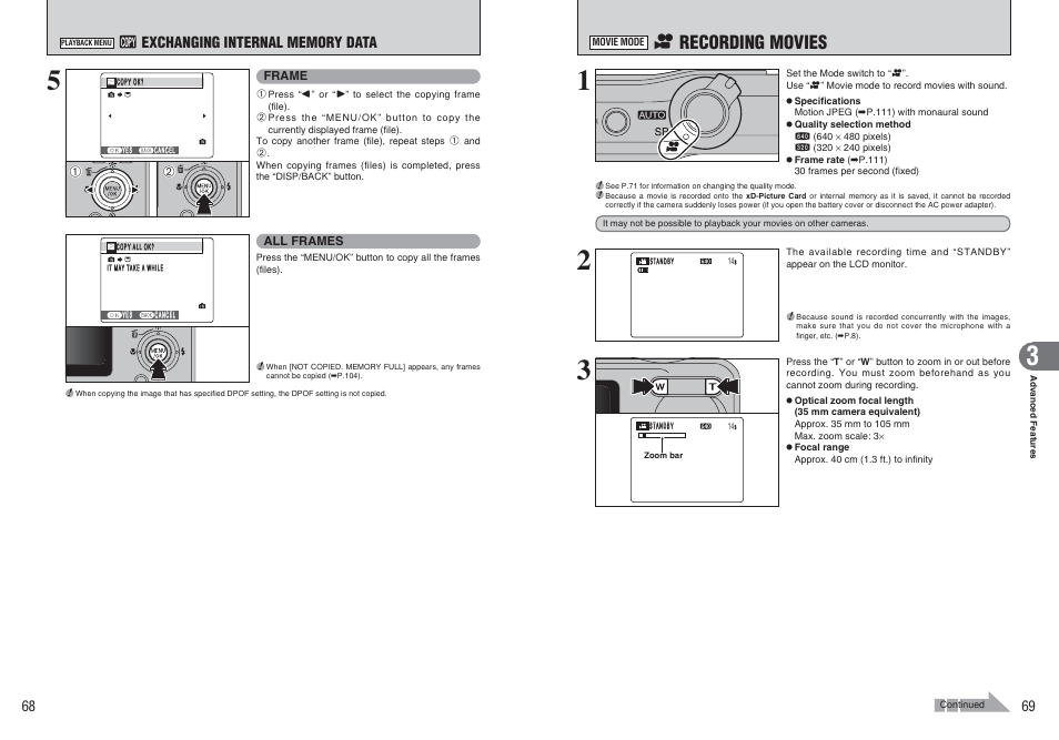 R recording movies | FujiFilm A470 User Manual | Page 35 / 61