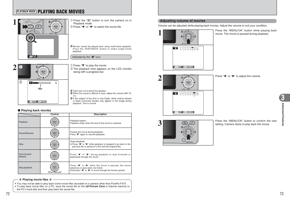 Playing back movies | FujiFilm A470 User Manual | Page 37 / 61