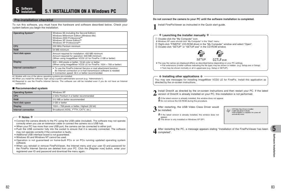 1 installation on a windows pc | FujiFilm A470 User Manual | Page 42 / 61