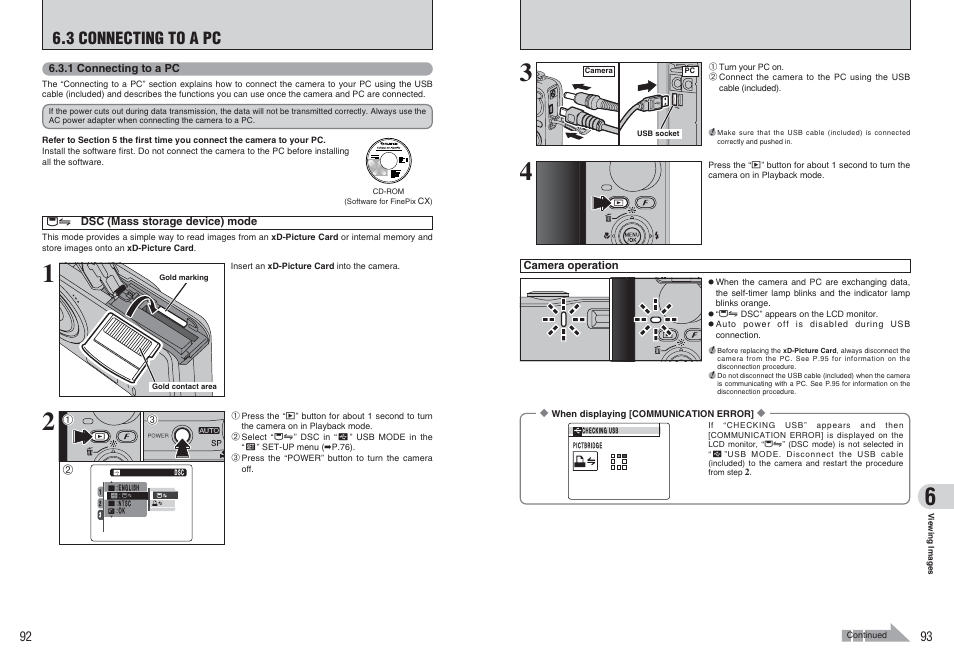 3 connecting to a pc | FujiFilm A470 User Manual | Page 47 / 61