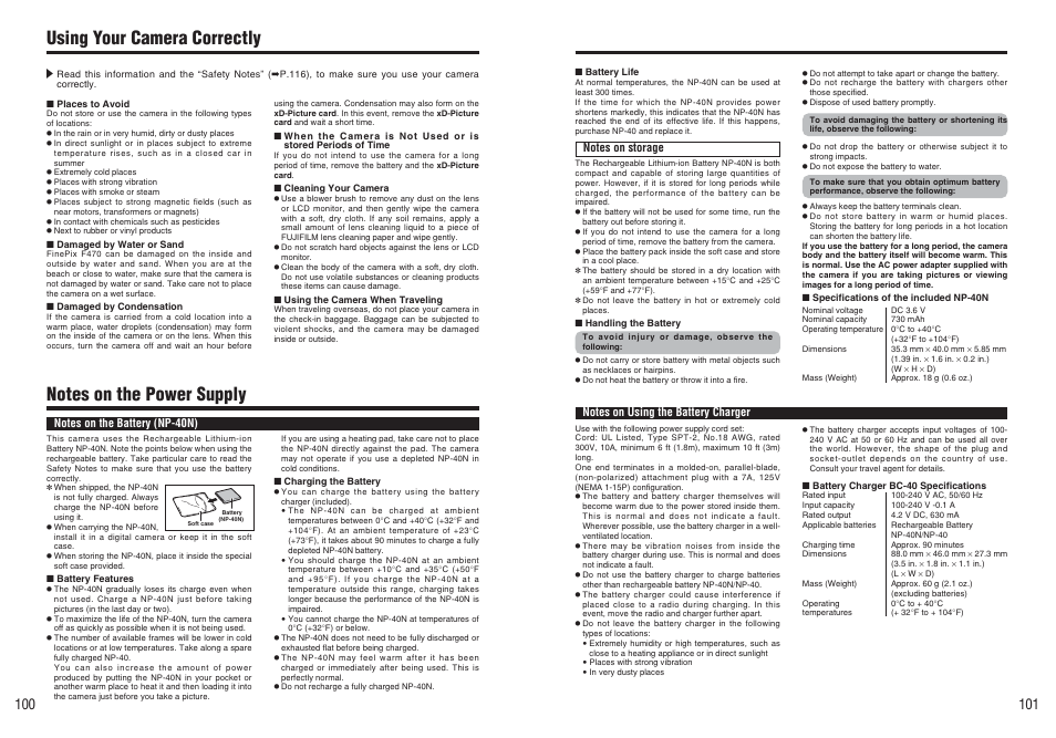 Using your camera correctly | FujiFilm A470 User Manual | Page 51 / 61