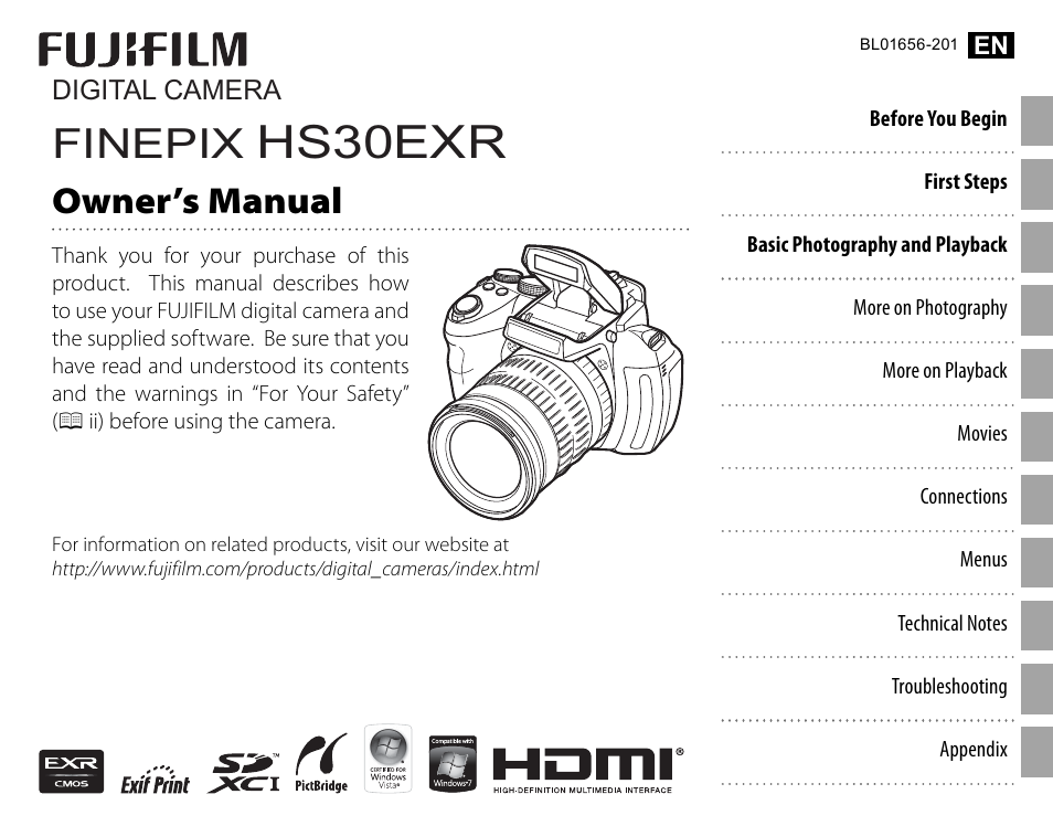 FujiFilm FinePix HS30EXR User Manual | 146 pages