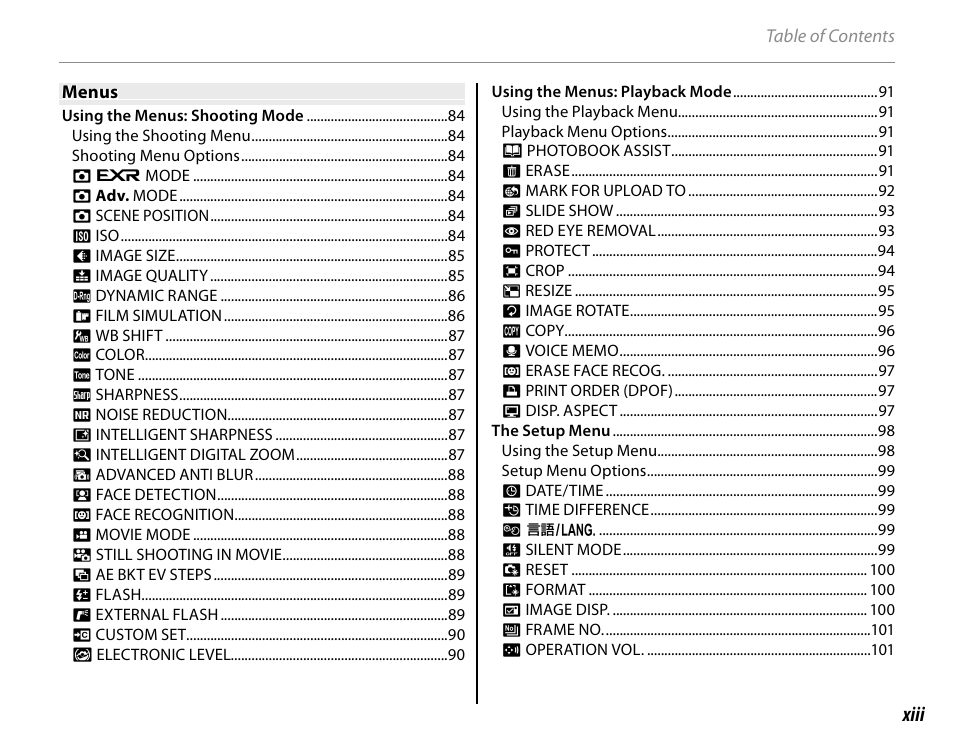 FujiFilm FinePix HS30EXR User Manual | Page 13 / 146