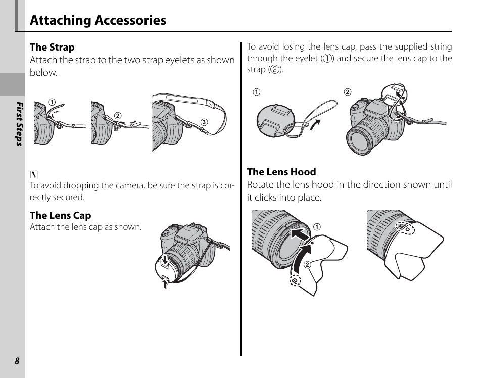Attaching accessories | FujiFilm FinePix HS30EXR User Manual | Page 22 / 146