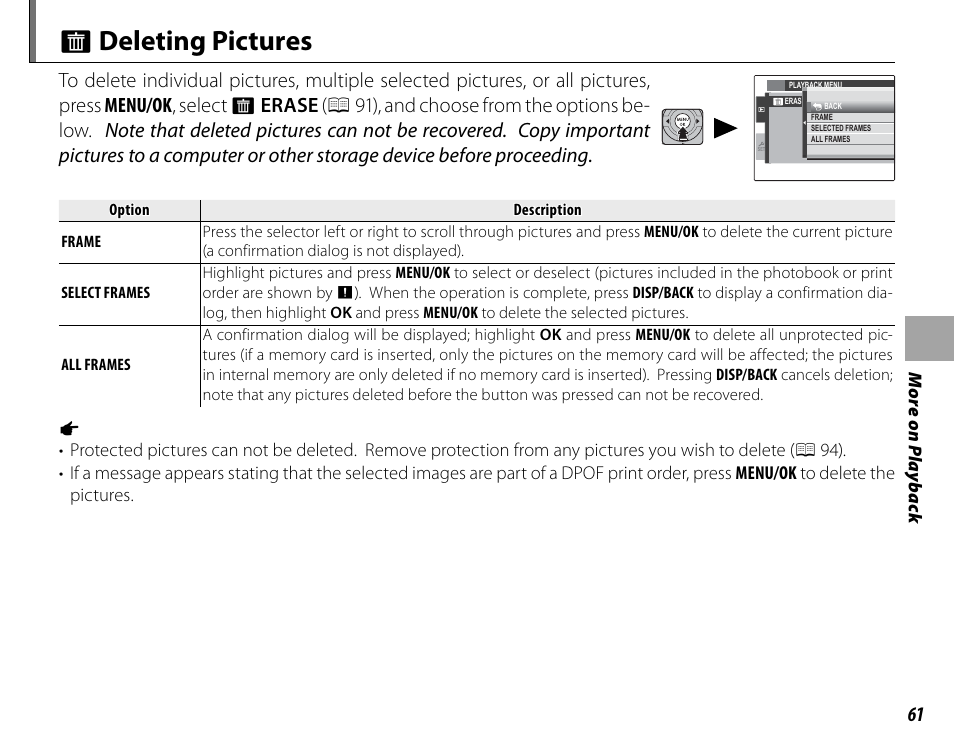 A deleting pictures | FujiFilm FinePix HS30EXR User Manual | Page 75 / 146