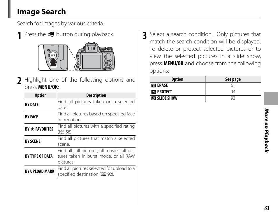 Image search | FujiFilm FinePix HS30EXR User Manual | Page 77 / 146