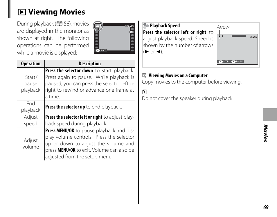 A viewing movies | FujiFilm FinePix HS30EXR User Manual | Page 83 / 146