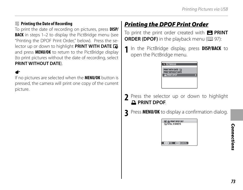 Printing the dpof print order | FujiFilm FinePix HS30EXR User Manual | Page 87 / 146