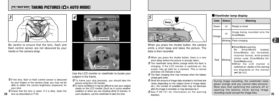 Taking pictures ( 1 auto mode) | FujiFilm FinePix30i User Manual | Page 13 / 59