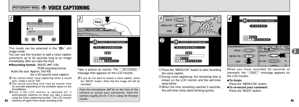 Voice captioning | FujiFilm FinePix30i User Manual | Page 23 / 59