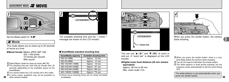 E movie | FujiFilm FinePix30i User Manual | Page 25 / 59