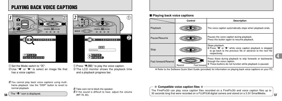 Playing back voice captions | FujiFilm FinePix30i User Manual | Page 29 / 59