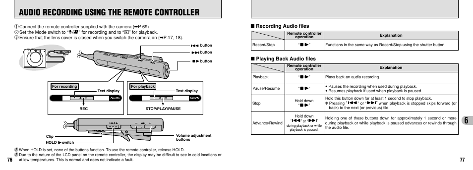 Audio recording using the remote controller | FujiFilm FinePix30i User Manual | Page 39 / 59