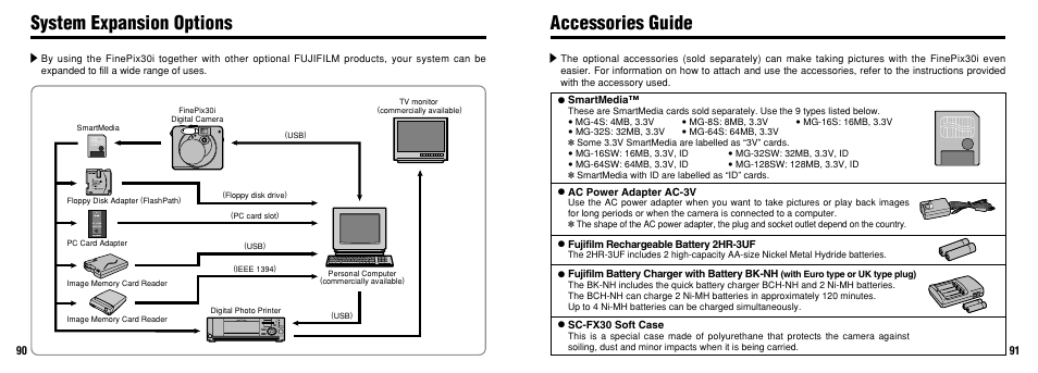 Accessories guide system expansion options | FujiFilm FinePix30i User Manual | Page 46 / 59