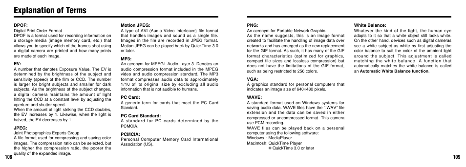 Explanation of terms | FujiFilm FinePix30i User Manual | Page 55 / 59