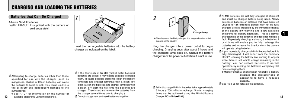 1charging and loading the batteries | FujiFilm FinePix30i User Manual | Page 7 / 59