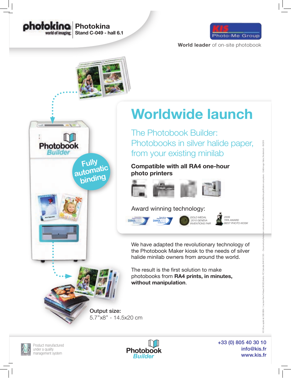 Worldwide launch, Fully autom atic binding, Photokina | Award winning technology, Compatible with all ra4 one-hour photo printers, World leader of on-site photobook | FujiFilm FinePix Real 3D W3 User Manual | Page 27 / 28