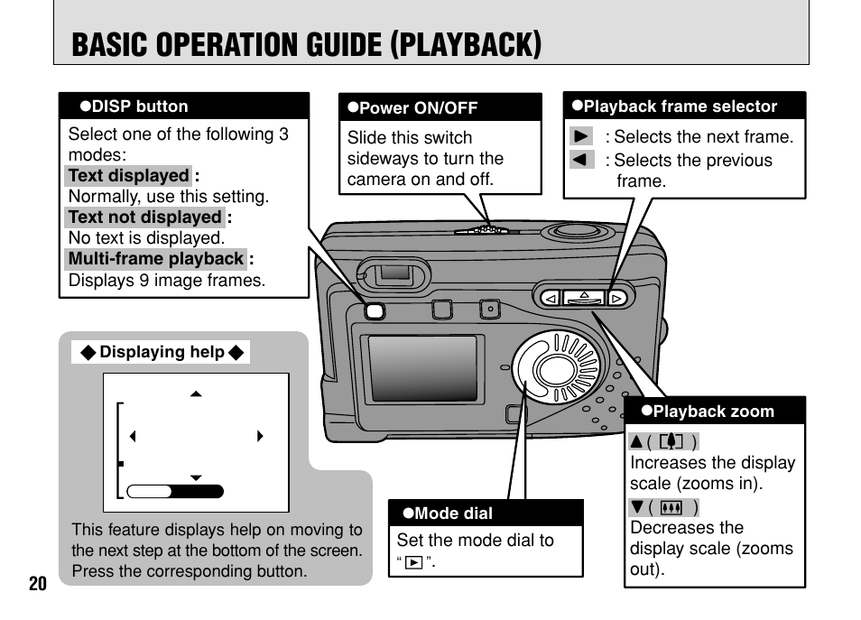 Basic operation guide (playback) | FujiFilm FinePix A303 User Manual | Page 20 / 132