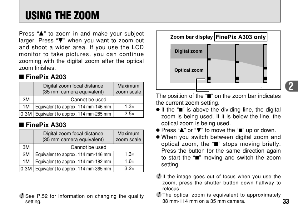 Using the zoom | FujiFilm FinePix A303 User Manual | Page 33 / 132