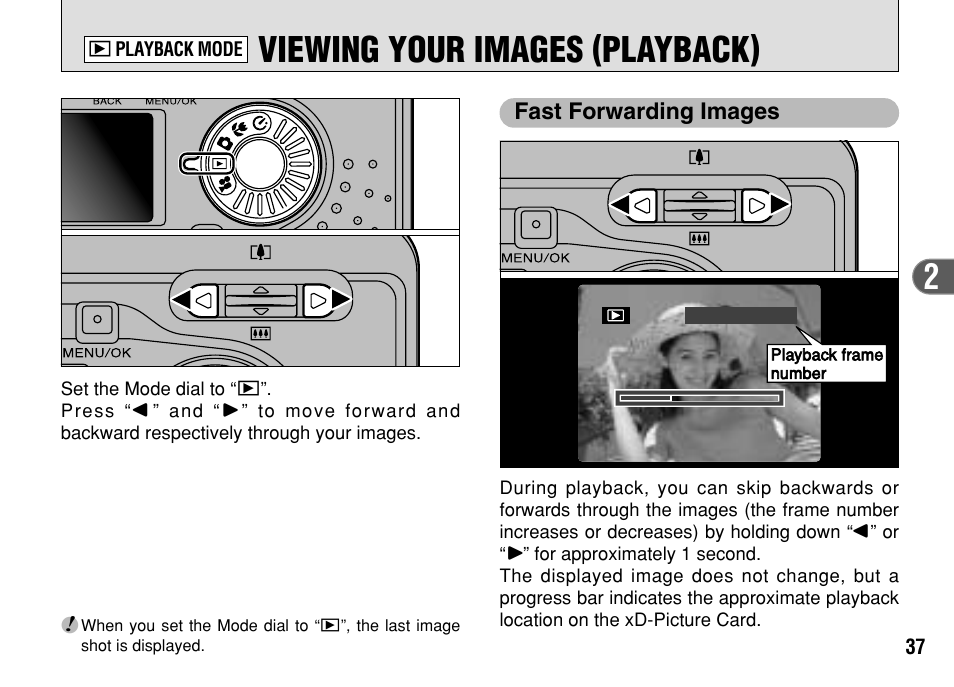 2viewing your images (playback) | FujiFilm FinePix A303 User Manual | Page 37 / 132