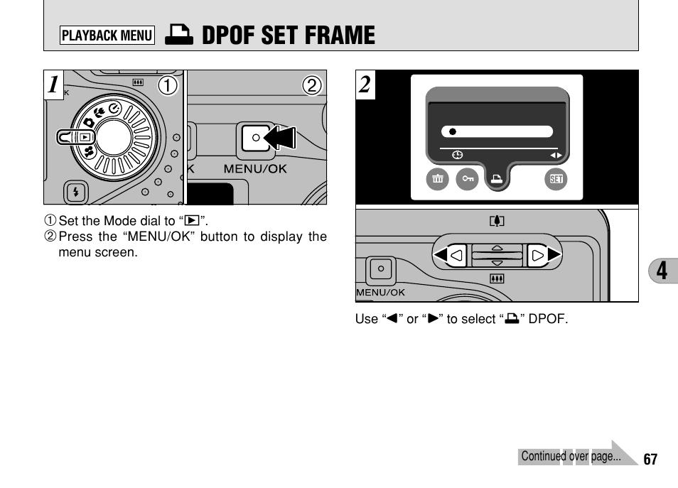 I dpof set frame | FujiFilm FinePix A303 User Manual | Page 67 / 132