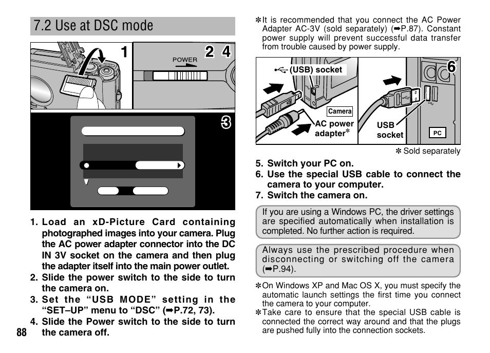 2 use at dsc mode | FujiFilm FinePix A303 User Manual | Page 88 / 132