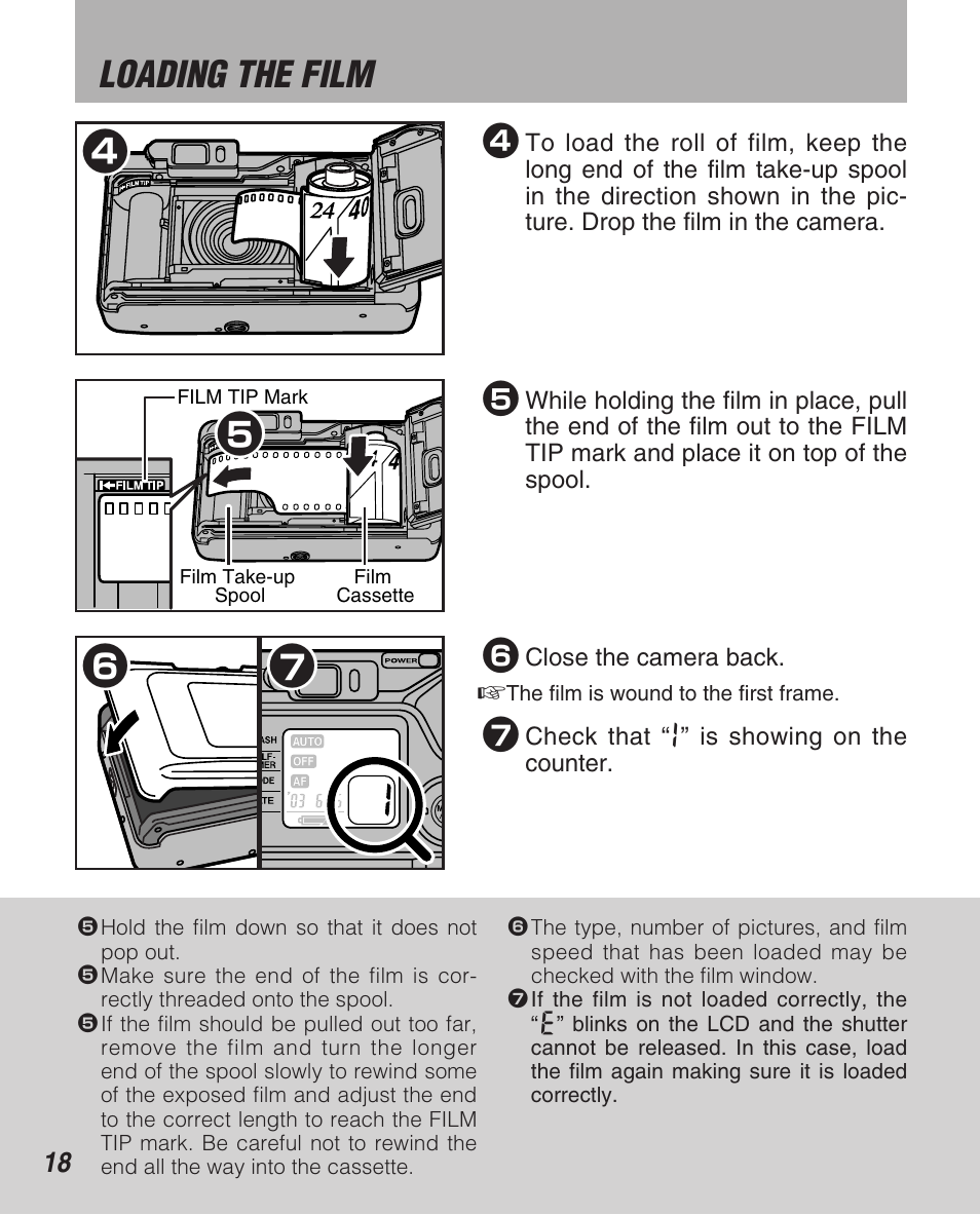 Loading the film | FujiFilm Zoom Date 160ez User Manual | Page 20 / 51