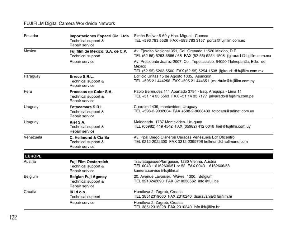 FujiFilm FinePix A400 User Manual | Page 122 / 132