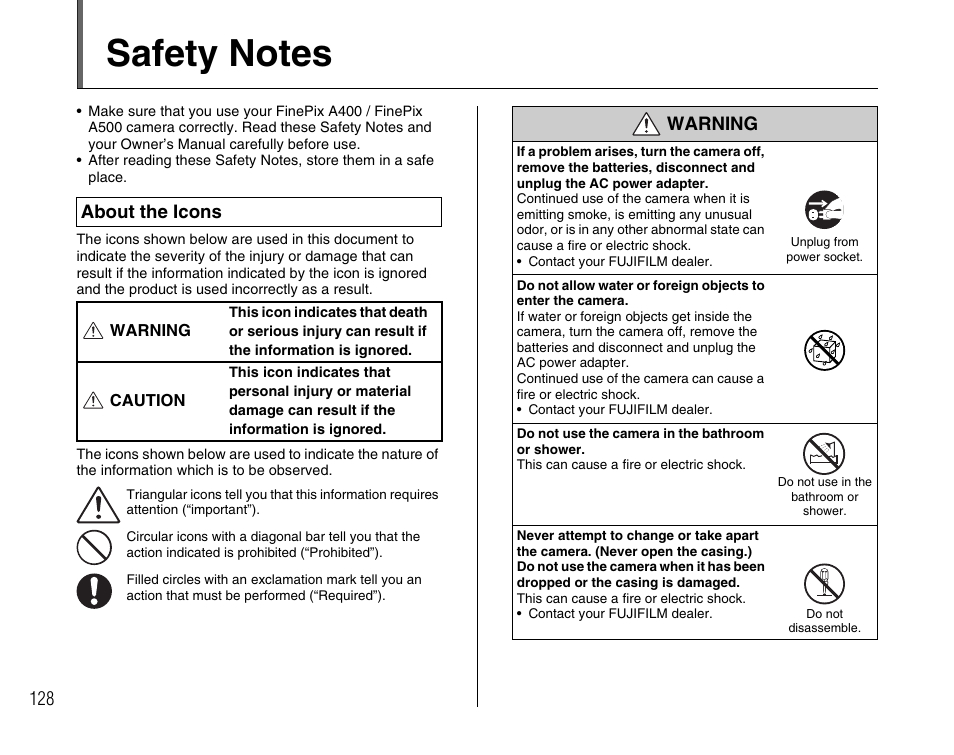 FujiFilm FinePix A400 User Manual | Page 128 / 132