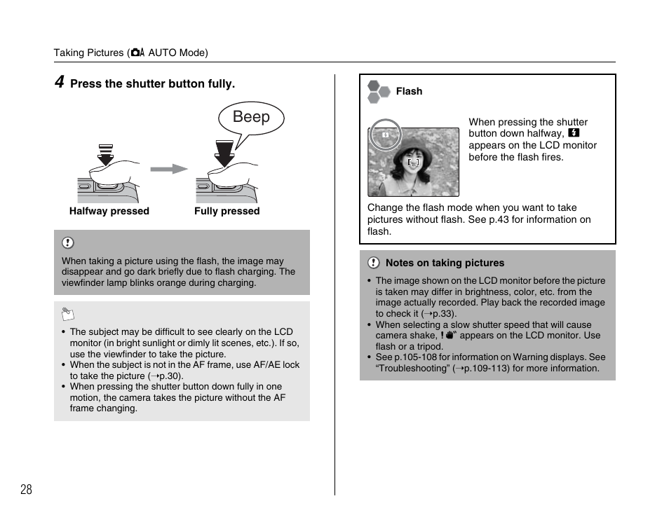 Beep | FujiFilm FinePix A400 User Manual | Page 28 / 132