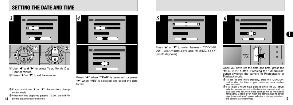 Setting the date and time | FujiFilm FinePix 3800 User Manual | Page 10 / 69