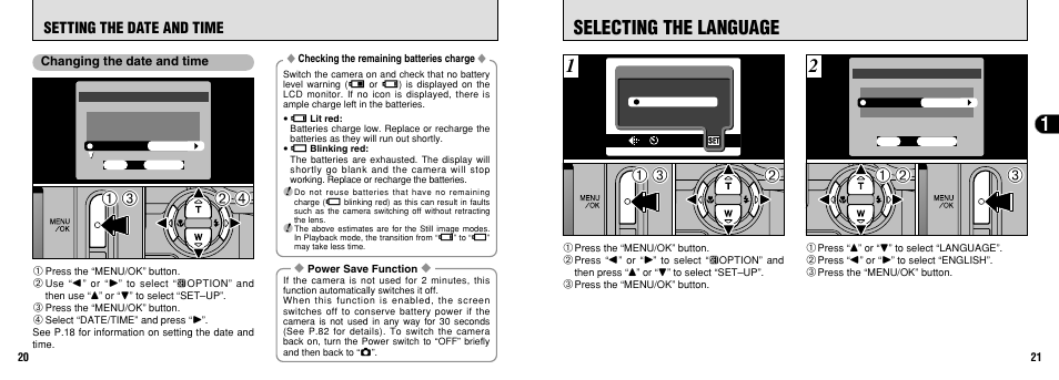 Selecting the language 1 | FujiFilm FinePix 3800 User Manual | Page 11 / 69