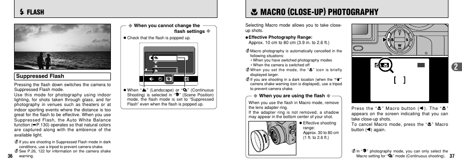 Macro (close-up) photography, I flash | FujiFilm FinePix 3800 User Manual | Page 19 / 69
